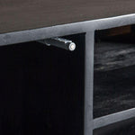 HGF Justin TV Unit 2 Doors & One Shelf in Mango Wood - Black & Gold