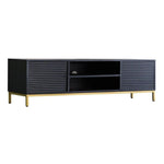 HGF Justin TV Unit 2 Doors & One Shelf in Mango Wood - Black & Gold