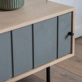 HGF Kioko TV Unit 2 Slide Doors And One Shelf - Oak and Grey Colour