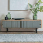 HGF Kioko TV Unit 2 Slide Doors And One Shelf - Oak and Grey Colour