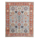 Hands HERIZ P-4407 blue and Rust Rug - Home Glamorous Furnitures 