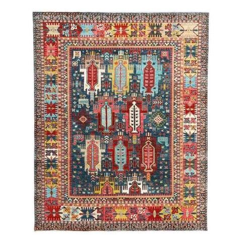 Hands P-4395 blue and Red Rug - Home Glamorous Furnitures 