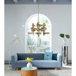 Jonathan Adler Claridge 4 Seater Sofa - Varese Faded Blue Velvet