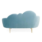Jonathan Adler Ether Cloud Settee 2 Seater Sofa In Velvet - Rialto Sky