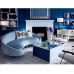 Jonathan Adler Ether Curved 4 Seater Sofa - Bergamo Azure Velvet