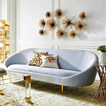 Jonathan Adler Ether Sofa 3 Seater In Velvet - Bergamo Ice Colour