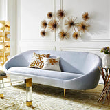 Jonathan Adler Ether Sofa 3 Seater In Velvet - Bergamo Ice Colour