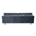 Jonathan Adler Ford 3 Seater Sofa - Angora Charcoal Faux Mohair Velvet