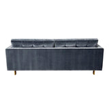 Jonathan Adler Ford 3 Seater Sofa - Angora Charcoal Faux Mohair Velvet