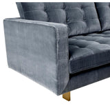 Jonathan Adler Ford 3 Seater Sofa - Angora Charcoal Faux Mohair Velvet