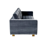 Jonathan Adler Ford 3 Seater Sofa - Angora Charcoal Faux Mohair Velvet