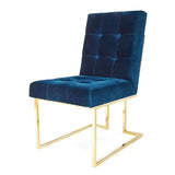 Jonathan Adler Goldfinger Dining Chair in Velvet - Rialto Navy Colour