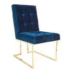 Jonathan Adler Goldfinger Dining Chair in Velvet - Rialto Navy Colour