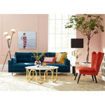 Jonathan Adler Malibu 3 Seater Sofa In Velvet - Varese Petrol Colour