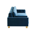 Jonathan Adler Malibu 3 Seater Sofa In Velvet - Varese Petrol Colour