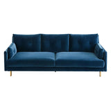 Jonathan Adler Malibu 3 Seater Sofa In Velvet - Varese Petrol Colour