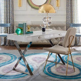 Jonathan Adler Maxime Dining Chair In Linen - Belgium Stone Colour