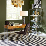 Jonathan Adler Maxime Dining Chair In Velvet - Rialto Charcoal Colour