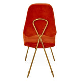 Jonathan Adler Maxime Dining Chair In Velvet - Varese Persimmon Colour