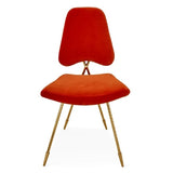 Jonathan Adler Maxime Dining Chair In Velvet - Varese Persimmon Colour