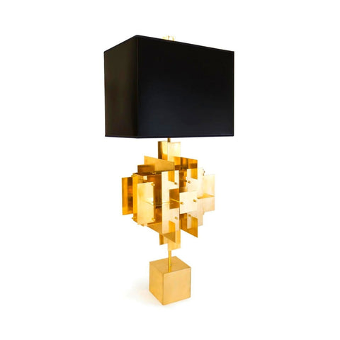 Jonathan Adler Puzzle Table Lamp - Antique Brass