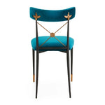 Jonathan Adler Rider Dining Chair Velvet Upholstered - Rialto Peacock