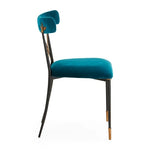 Jonathan Adler Rider Dining Chair Velvet Upholstered - Rialto Peacock