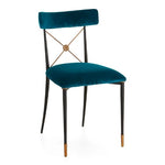 Jonathan Adler Rider Dining Chair Velvet Upholstered - Rialto Peacock