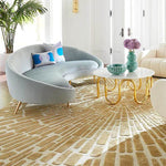 Jonathan Adler SUNBURST Hand Knotted Rug in Viscose & Wool - Gold