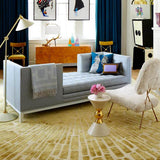 Jonathan Adler SUNBURST Hand Knotted Rug in Viscose & Wool - Gold