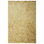 Jonathan Adler SUNBURST Round Hand Knotted Rug Viscose & Wool - Gold