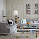 Jonathan Adler SUNBURST Hand Knotted Rug in Viscose & Wool - Grey