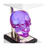 Jonathan Adler Skull Table Lamp - Purple Acrylic, Nickel & Marble Base