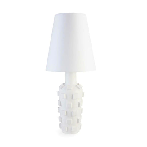 Jonathan Adler Charade Blocks Table Lamp - White Unglazed Porcelain