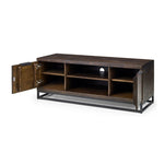 Julian Bowen Brooklyn TV Unit 2 Cupboards & One Shelf - Dark Oak