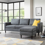 Julian Bowen Marant Corner Sofa Linen Upholstered - Grey Colour