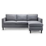 Julian Bowen Marant Corner Sofa Linen Upholstered - Grey Colour