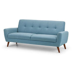 Julian Bowen Monza 3 Seater Sofa Linen Upholstered - Blue Colour