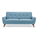 Julian Bowen Monza 3 Seater Sofa Linen Upholstered - Blue Colour