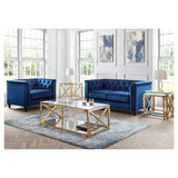 Julian Bowen Sandringham 2 Seats Sofa Velvet Upholstered - Blue Colour