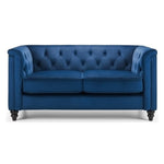 Julian Bowen Sandringham 2 Seats Sofa Velvet Upholstered - Blue Colour