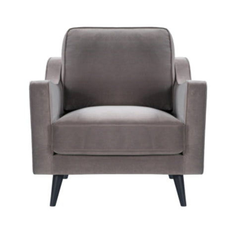 Twenty10 Designs Daffy Armchair Velvet Upholstered - Stone Grey