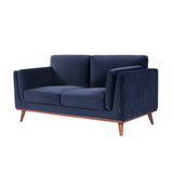 Twenty10 Designs Mickey 2 Seater Sofa Velvet Upholstered - Blue Colour