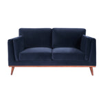 Twenty10 Designs Mickey 2 Seater Sofa Velvet Upholstered - Blue Colour