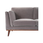 Twenty10 Designs Mickey 2 Seater Sofa Velvet Upholstered - Grey Colour