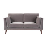 Twenty10 Designs Mickey 2 Seater Sofa Velvet Upholstered - Grey Colour