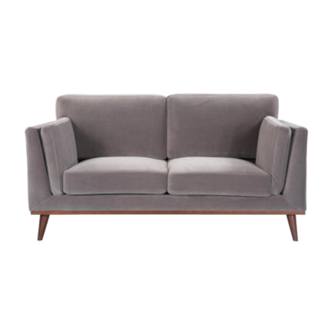 Twenty10 Designs Mickey 2 Seater Sofa Velvet Upholstered - Grey Colour