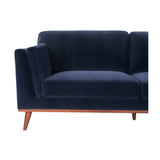 Twenty10 Designs Mickey 3 Seater Sofa Velvet Upholstered - Blue Colour