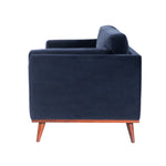 Twenty10 Designs Mickey 3 Seater Sofa Velvet Upholstered - Blue Colour