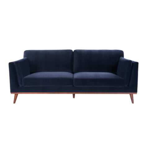 Twenty10 Designs Mickey 3 Seater Sofa Velvet Upholstered - Blue Colour